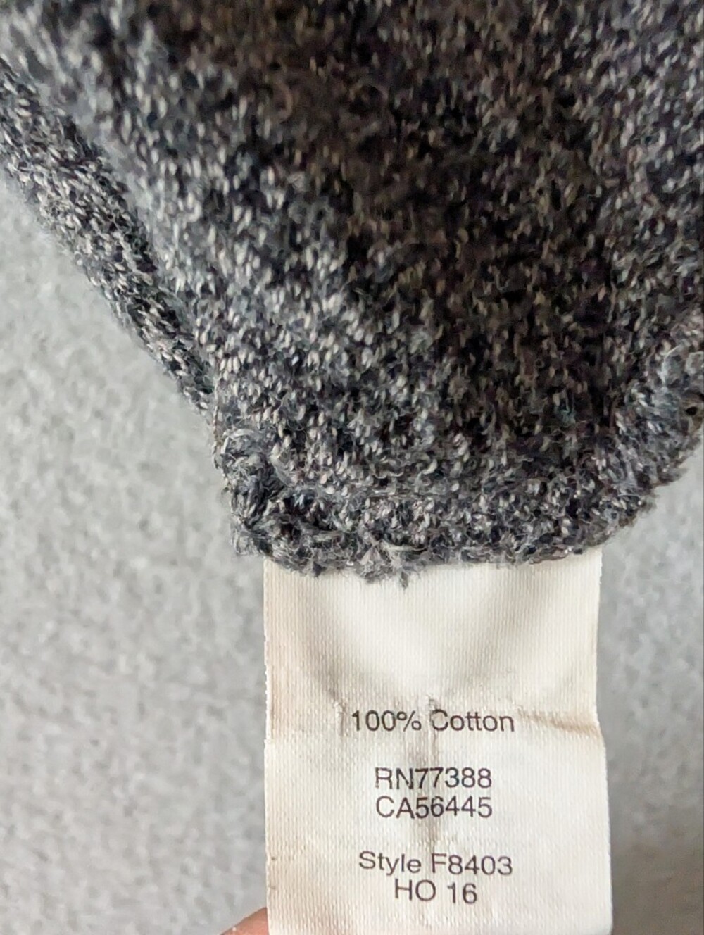 Madewell Tone Hoodie Sweatshirt 100% Cotton Dark Grey Terry Sz Small Loungewear image 8